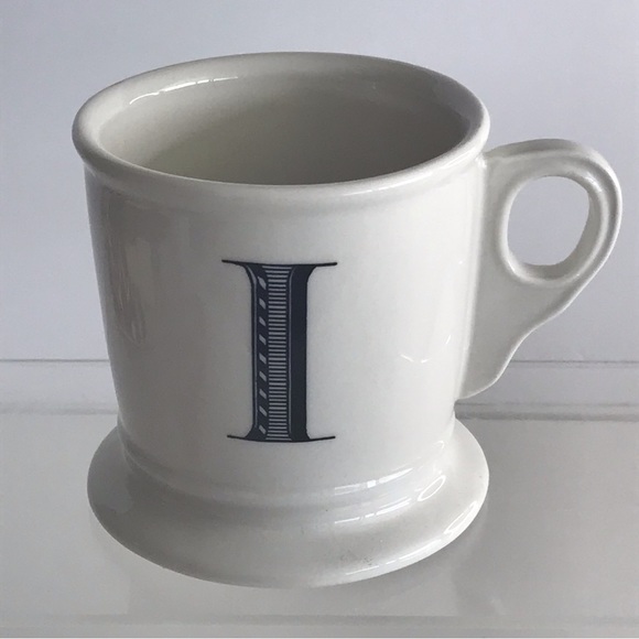 Anthropologie Initial "I" Monogram Classic Shaving Coffee Mug - Picture 1 of 12